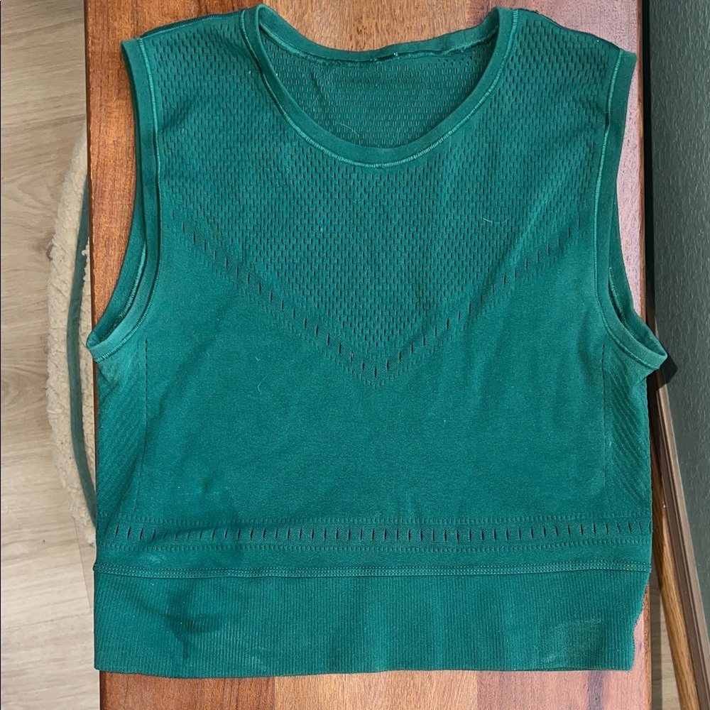 Athleta Green Mesh Athletic Tank Top